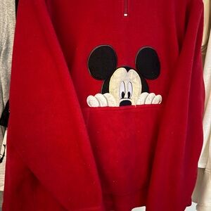 Disney Women’s Red Zip-Up hoodie with Mickey Mouse
